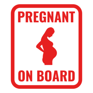 Pregnant On Board Decal (Red)